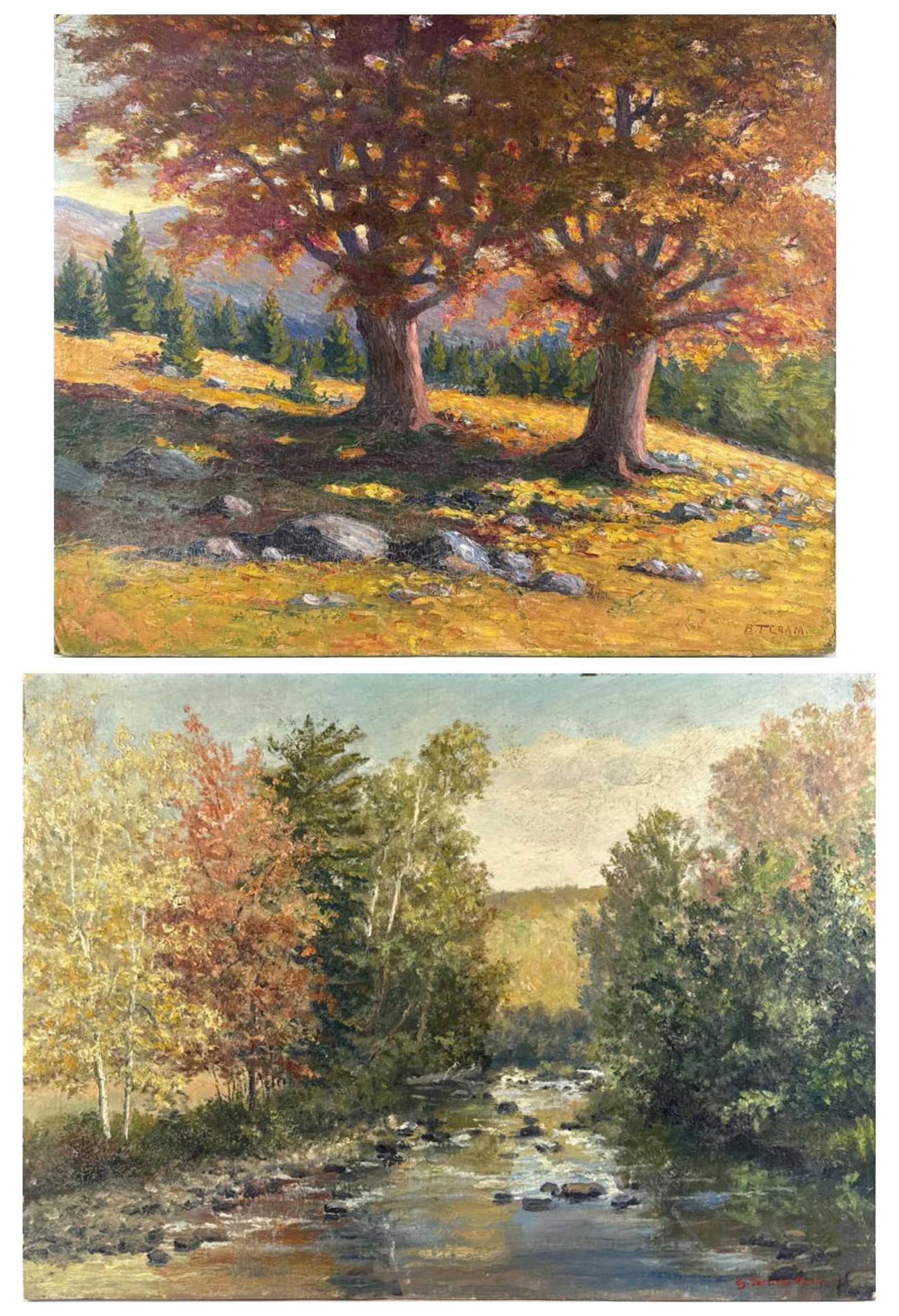 AMERICAN SCHOOL (20th Century,), Two fall landscapes (1 of 5)
