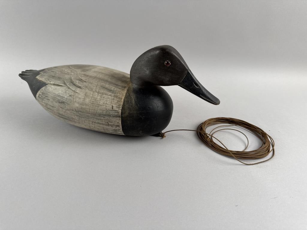 DELAWARE RIVER CANVASBACK DRAKE DECOY 20th Century Length 16". (1 of 3)