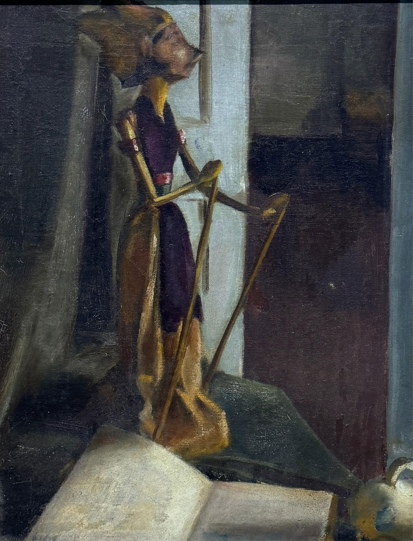 AMERICAN SCHOOL (20th Century,), Still life of an Indonesian puppet., Oil on canvas, 20" x 16". (1 of 6)