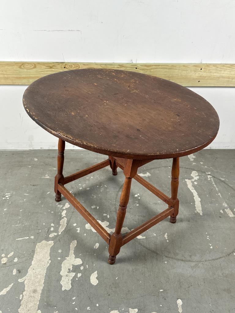 PINE AND BIRCH TAVERN TABLE 19th Century Height 25". Top 34.5" x 28". (1 of 4)