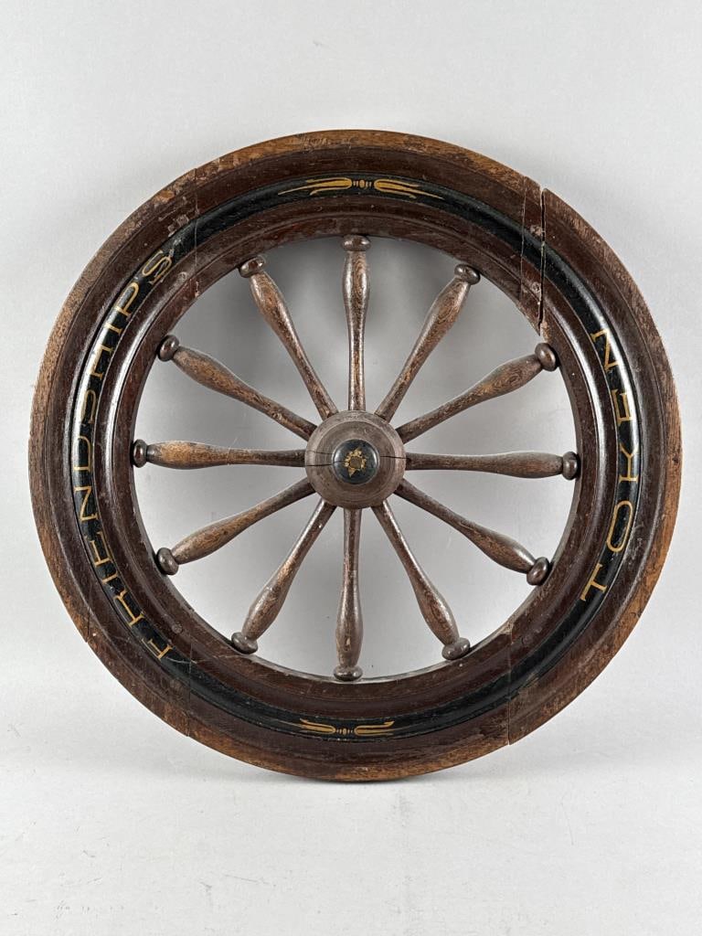WHEEL FROM A SPINNING WHEEL 19th Century Diameter 20". (1 of 3)