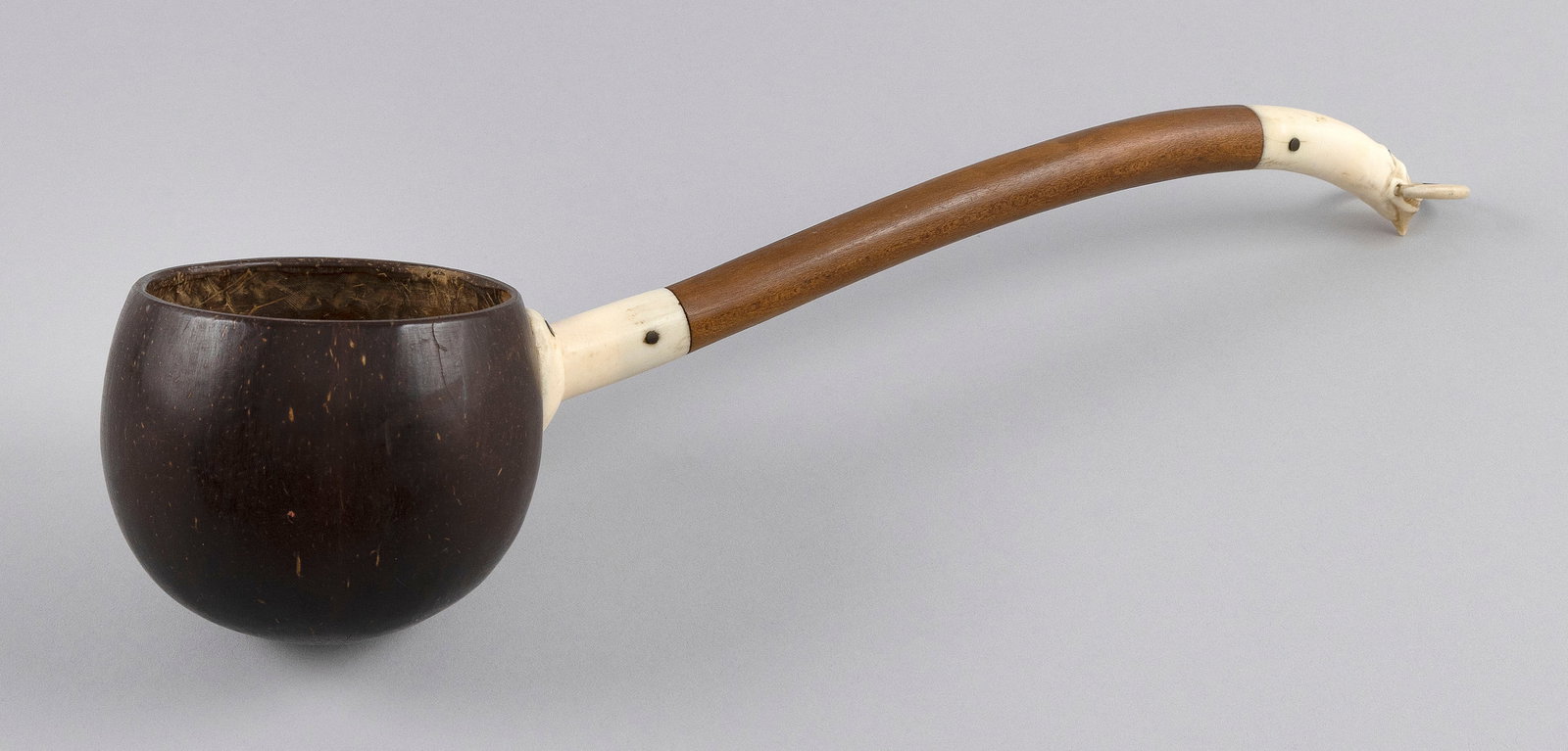 COCONUT SHELL DIPPER 19th Century Length 14". (1 of 2)