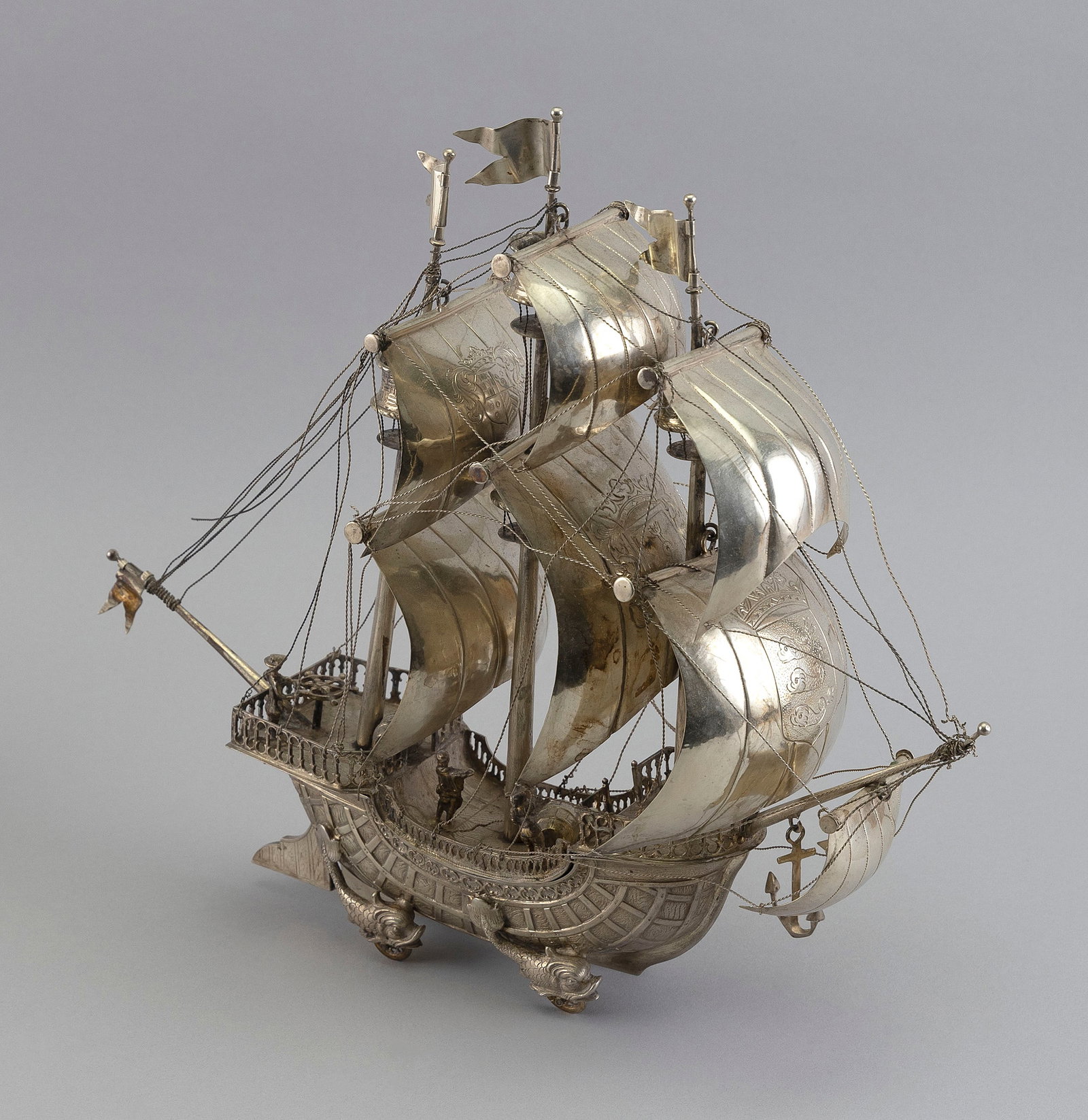 NERESHEIMER & SOHNE GERMAN SILVER NEF Hanau, Circa 1916 Approx. 32.2 troy oz. (1 of 6)