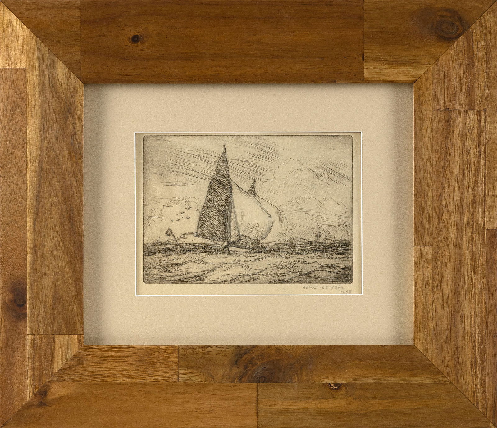 REYNOLDS BEAL (Massachusetts/Rhode Island, 1866/67-1951), Double-sided work:, 4.75" x 6.5" sight. (1 of 2)