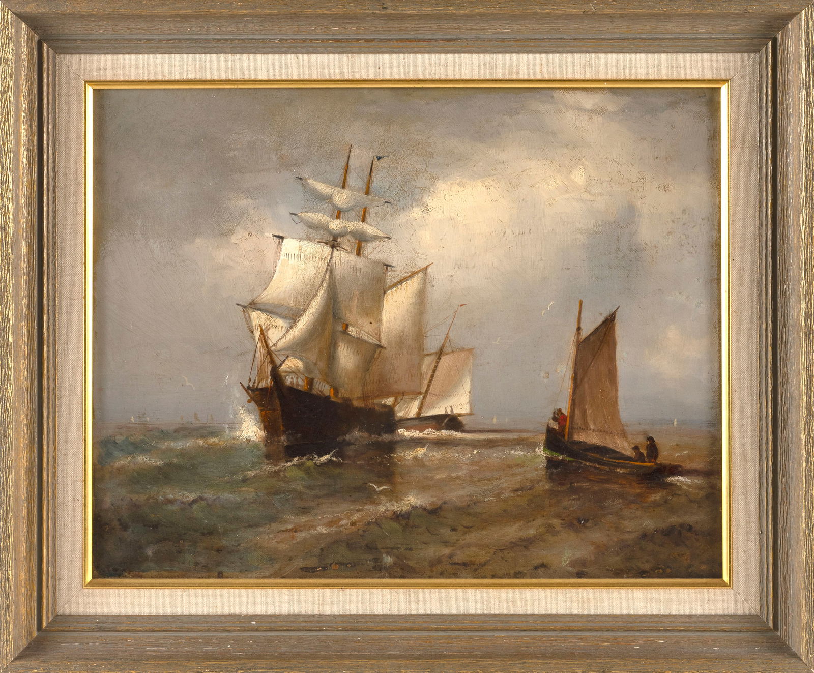 MARSHALL JOHNSON, JR. (Massachusetts, 1850-1921), Vessels in a channel. (1 of 2)