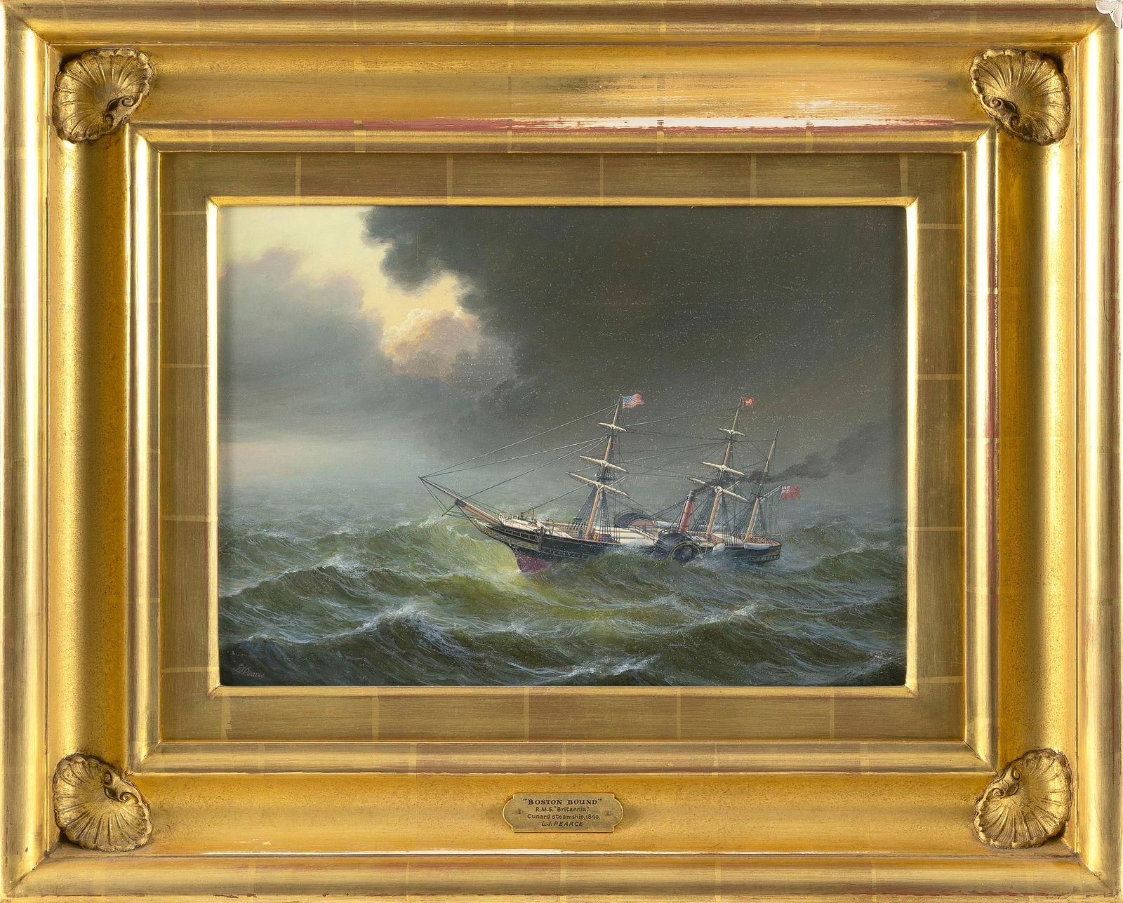 LEONARD JOHN PEARCE (United Kingdom, 1932-2019), "Boston Bound R.M.S. Britannia Cunard Steamship (1 of 2)