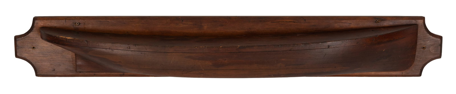 MOUNTED BUILDER'S HALF HULL MODEL Late 19th/Early 20th Century Backboard 6.75" x 46". (1 of 2)