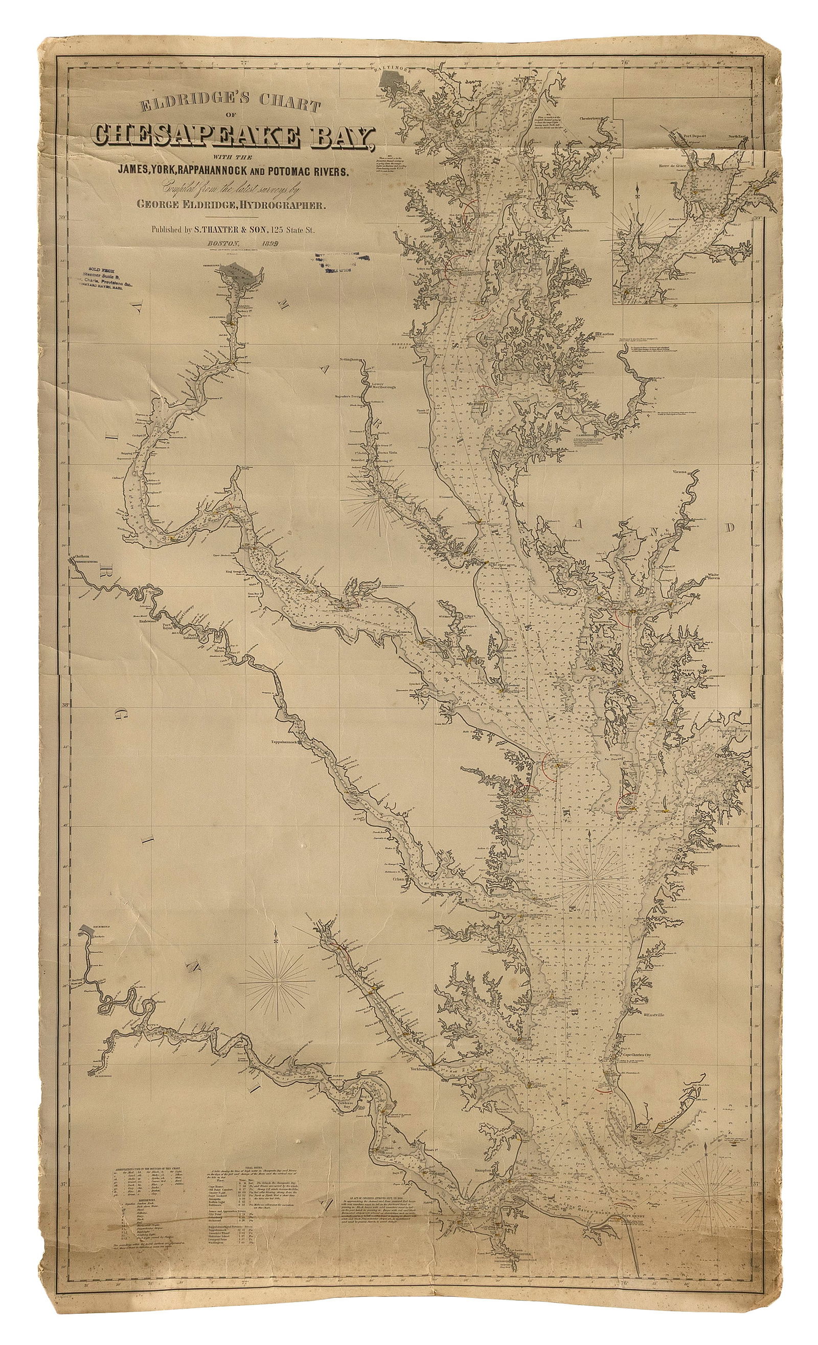 "ELDRIDGE'S CHART OF CHESAPEAKE BAY", 58.5" x 34". (1 of 4)