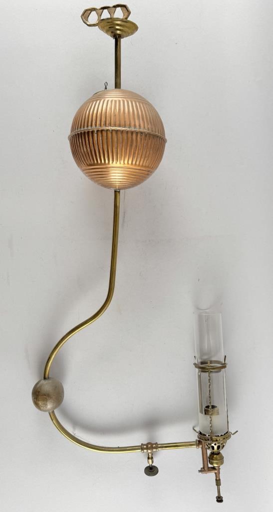 HANGING OIL LANTERN 19th Century Height 32.5". Length 13". Width 6". (1 of 5)