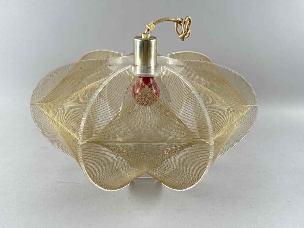 SOMPEX NYLON THREAD PENDANT LAMP Mid-20th Century Height 12". Diameter 17".: SOMPEX NYLON THREAD PENDANT LAMPMid-20th CenturyPossibly designed by Paul Secon.Height 12". Diameter 17".