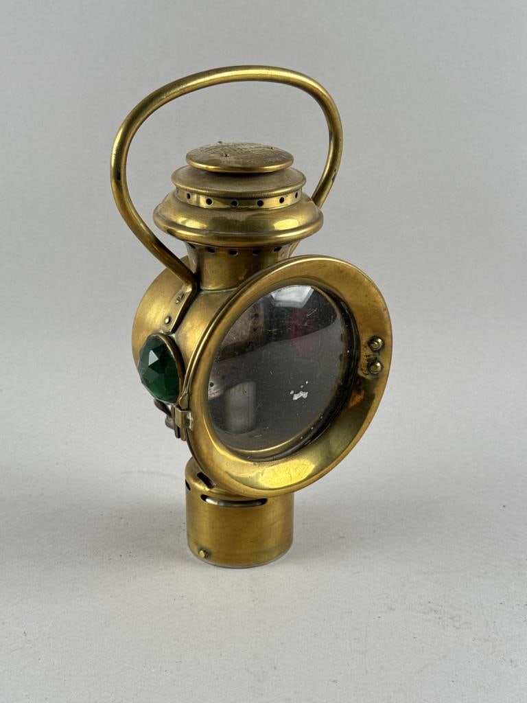 BRASS "THE NEVEROUT" SAFETY LAMP Late 19th Century Height 9". (1 of 3)