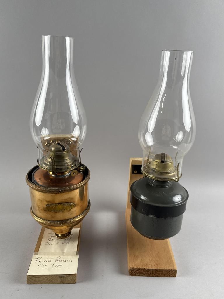 TWO RAILROAD LAMPS 19th Century (1 of 4)