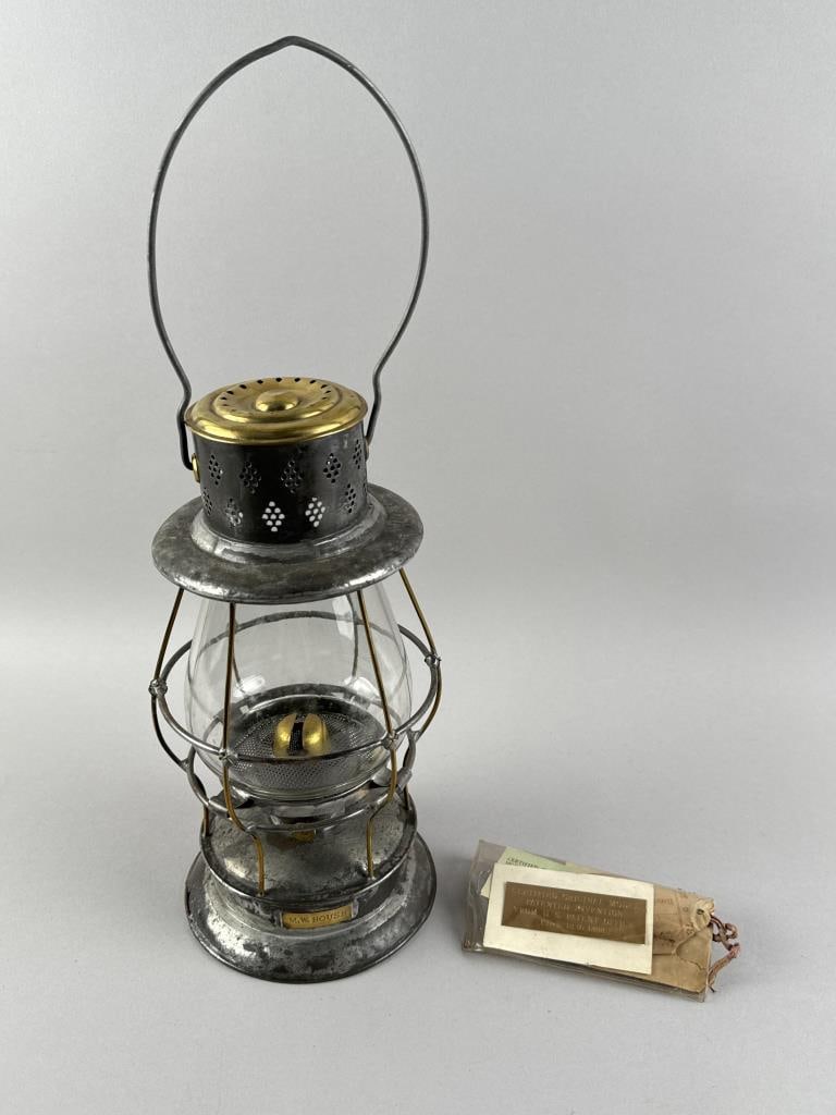 PATENT MODEL TIN AND BRASS LANTERN Second Half of the 19th Century Height 12". (1 of 3)