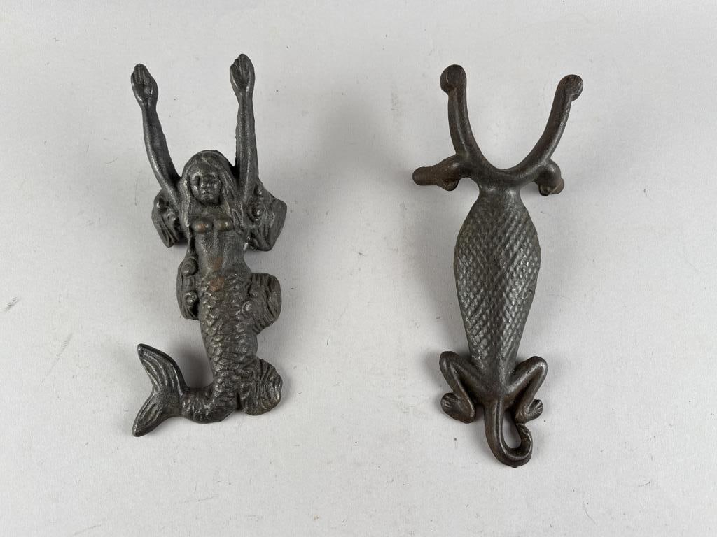 TWO CAST IRON BOOTJACKS First Half of the 20th Century Lengths 9.75" and 10.75". (1 of 2)