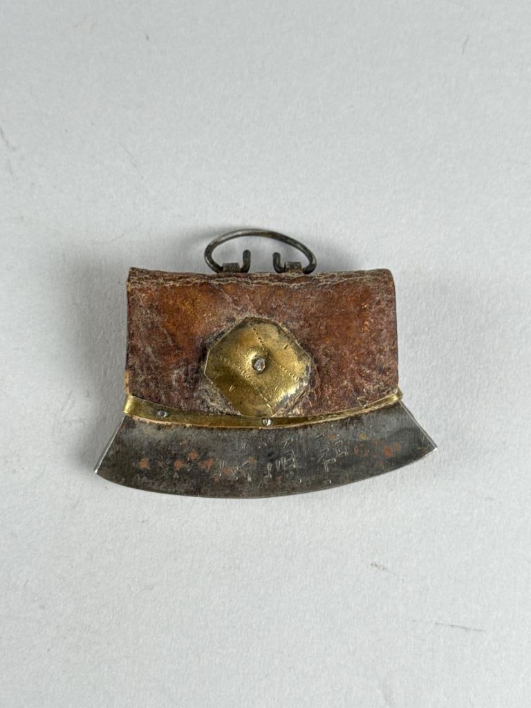 TIBETAN CHUCKMUCK FIRE STARTER 19th Century Height 3". Width 3.25". Depth 0.5". (1 of 4)