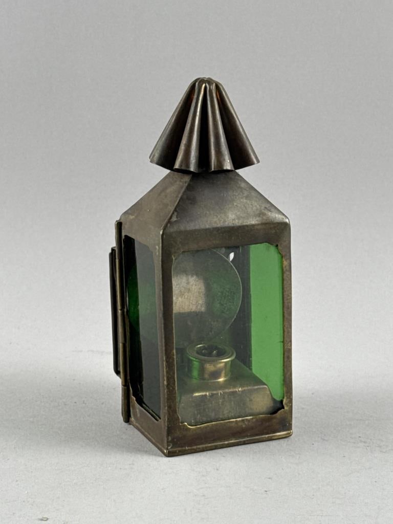 EASTERN EUROPEAN BRASS HAND LANTERN 19th Century Height 6.75". (1 of 3)