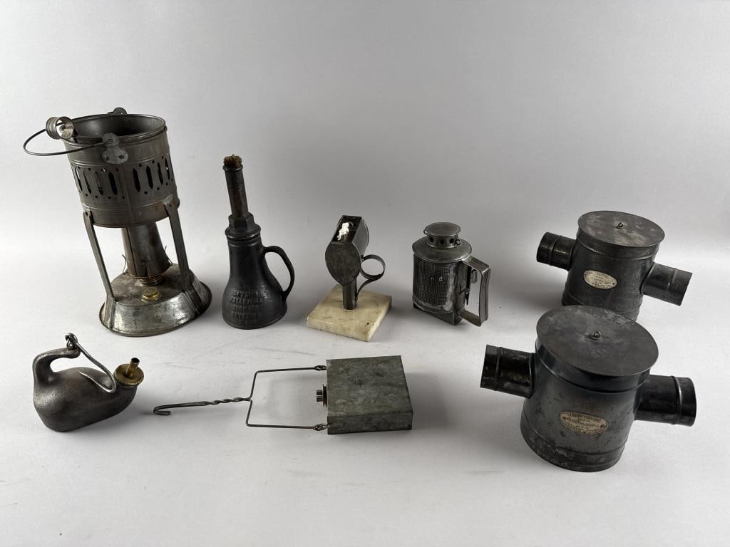 SIX LAMPS AND TWO PARTS 19th Century (1 of 5)