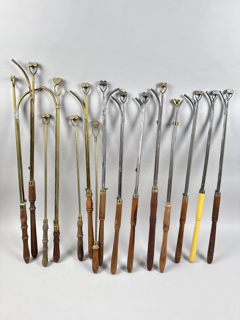 FIFTEEN LAMP LIGHTERS Late 19th/Early 20th Century Lengths approx. 29". (1 of 4)