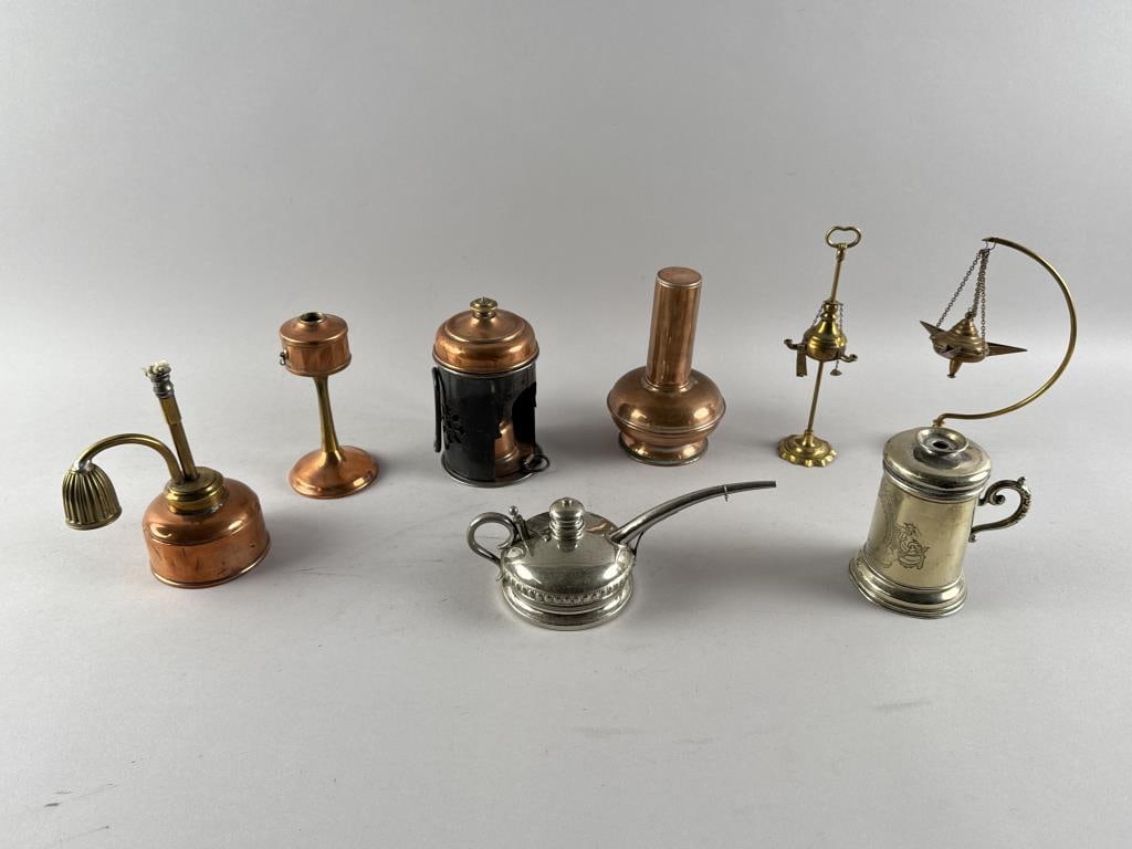 EIGHT LAMP-RELATED ITEMS 19th Century (1 of 7)