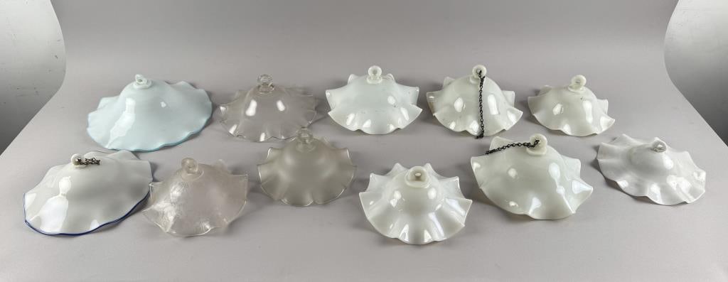 ELEVEN HANGING SMOKE BELLS 19th Century Heights from 2.5" to 4". Diameters from 6.75" to 9.5". (1 of 5)