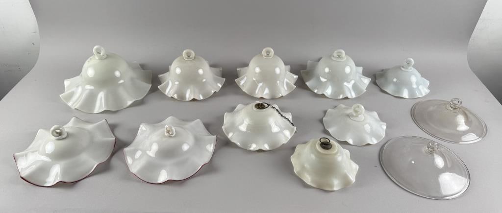 TWELVE HANGING SMOKE BELLS 19th Century Heights from 2.5" to 5.5". Diameters from 6" to 9.25". (1 of 5)
