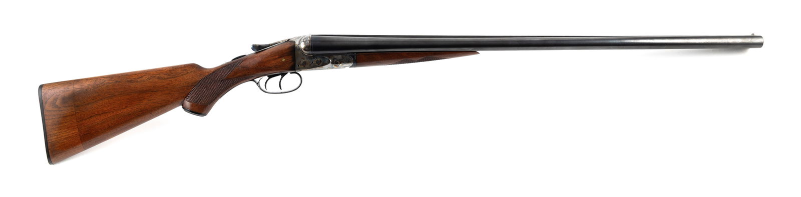 * FOX STERLINGWORTH SIDE-BY-SIDE SHOTGUN 20th Century Length of pull 14.5". Length of barrels 28".: * FOX STERLINGWORTH SIDE-BY-SIDE SHOTGUN20th Century12-ga., Serial #73959. Choked F/M.* This gun will only be delivered to holders of a Federal Firearms Dealer's License. Please be aware of license re