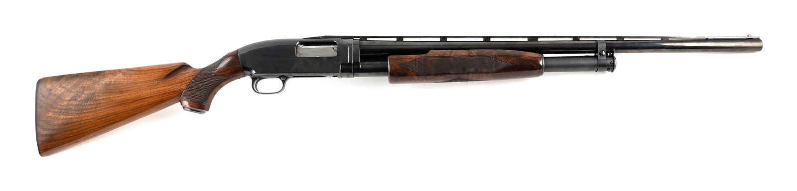 * WINCHESTER MODEL 12 SLIDE-ACTION SHOTGUN 20th Century Length of pull 14". Length of barrel 26".: * WINCHESTER MODEL 12 SLIDE-ACTION SHOTGUN20th Century12-ga., Serial #1943063.* This gun will only be delivered to holders of a Federal Firearms Dealer's License. Please be aware of license requiremen