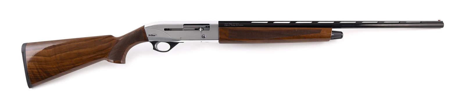 * TRISTAR VIPER SEMI-AUTOMATIC SHOTGUN Contemporary Length of pull 14.5". Length of barrel 26".: * TRISTAR VIPER SEMI-AUTOMATIC SHOTGUNContemporary28-ga., Serial #A4A02066. Silver receiver.* This gun will only be delivered to holders of a Federal Firearms Dealer's License. Please be aware of lice