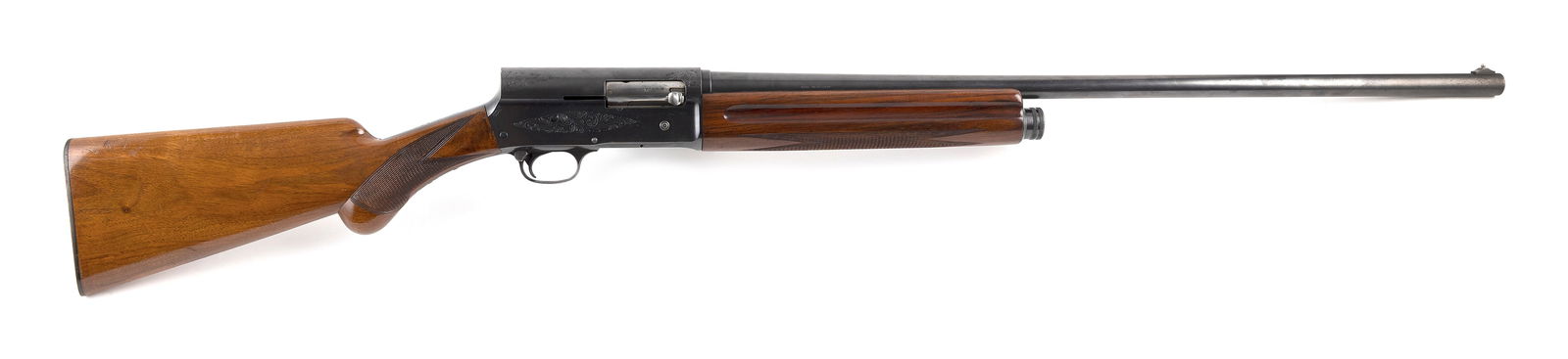 * BROWNING SEMI-AUTOMATIC SHOTGUN 20th Century Length of pull 14.5". Length of barrel 28". Total (1 of 2)