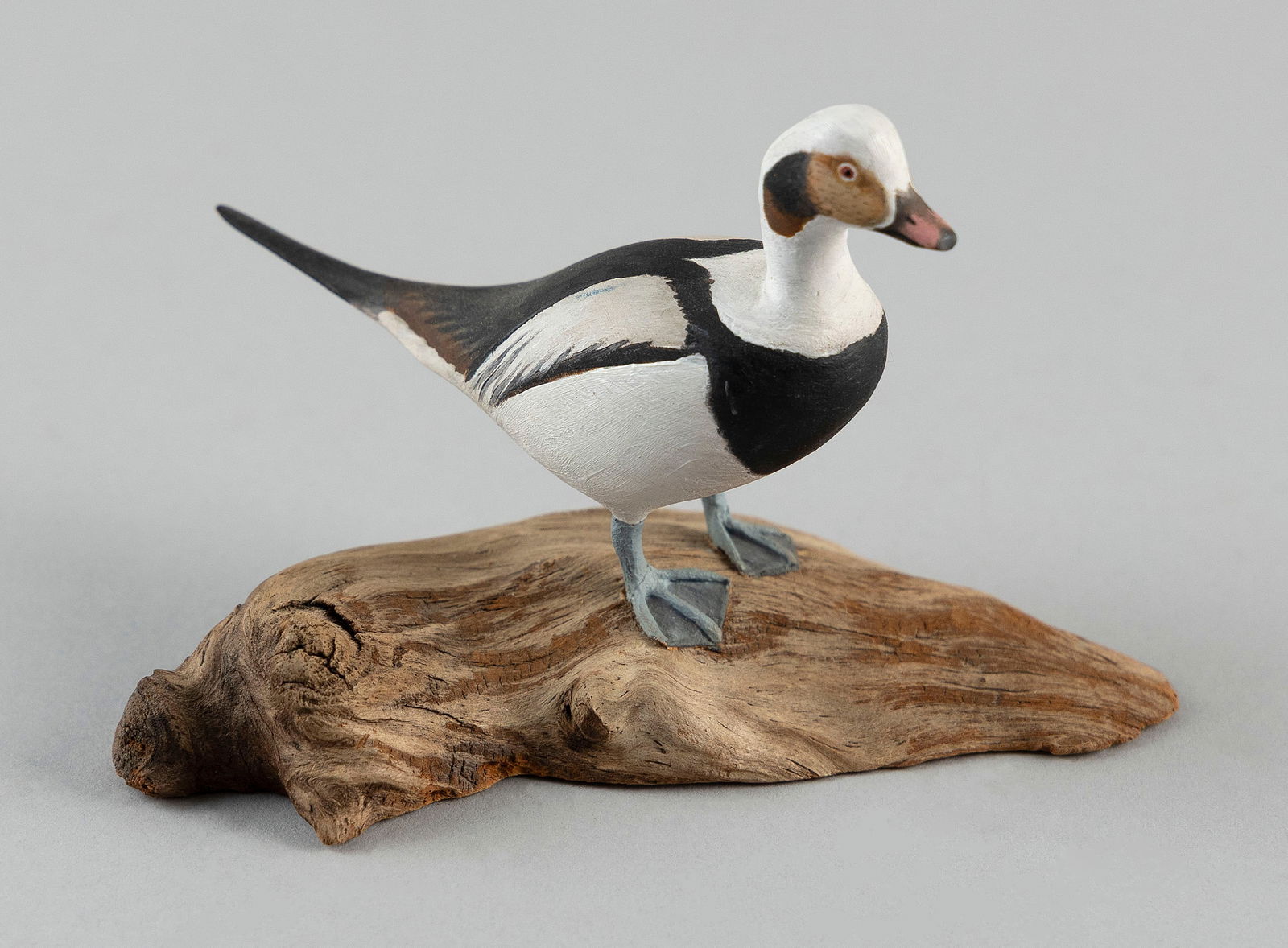 HAROLD GIBBS MINIATURE OLDSQUAW DRAKE Barrington, Rhode Island, 1886-1970 Height 3". (1 of 3)