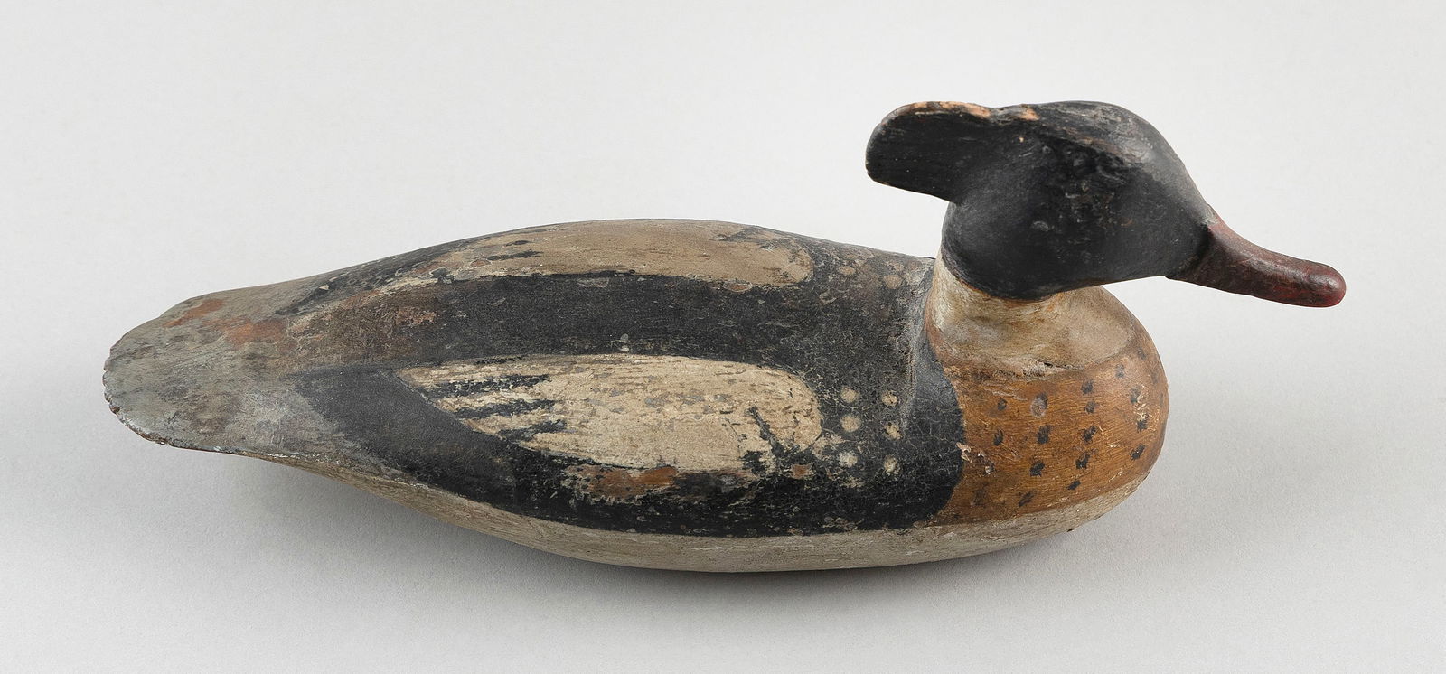 NEW JERSEY MINIATURE RED-BREASTED MERGANSER DRAKE Mid-20th Century Length 9". (1 of 3)