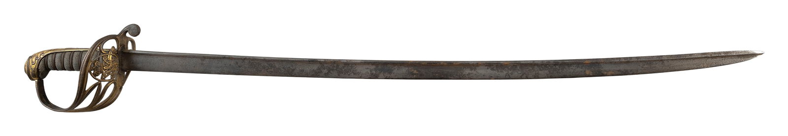 BRITISH SWORD AND SCABBARD 19th Century Length of blade 32". Total length 38". (1 of 1)