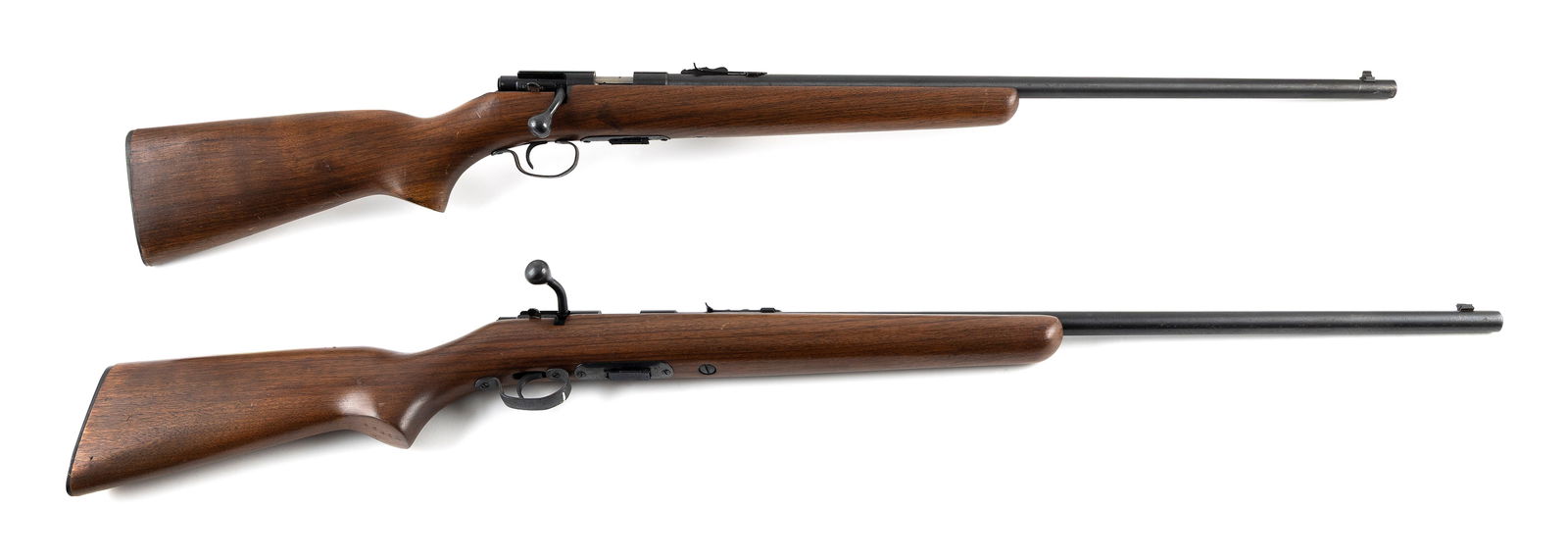 * TWO WINCHESTER MODEL 69A BOLT-ACTION RIFLES 20th Century Length of barrels 25.5". Total lengths: * TWO WINCHESTER MODEL 69A BOLT-ACTION RIFLES20th Century.22 cal., no Serial #s.* These guns will only be delivered to holders of a Federal Firearms Dealer's License. Please be aware of license requir