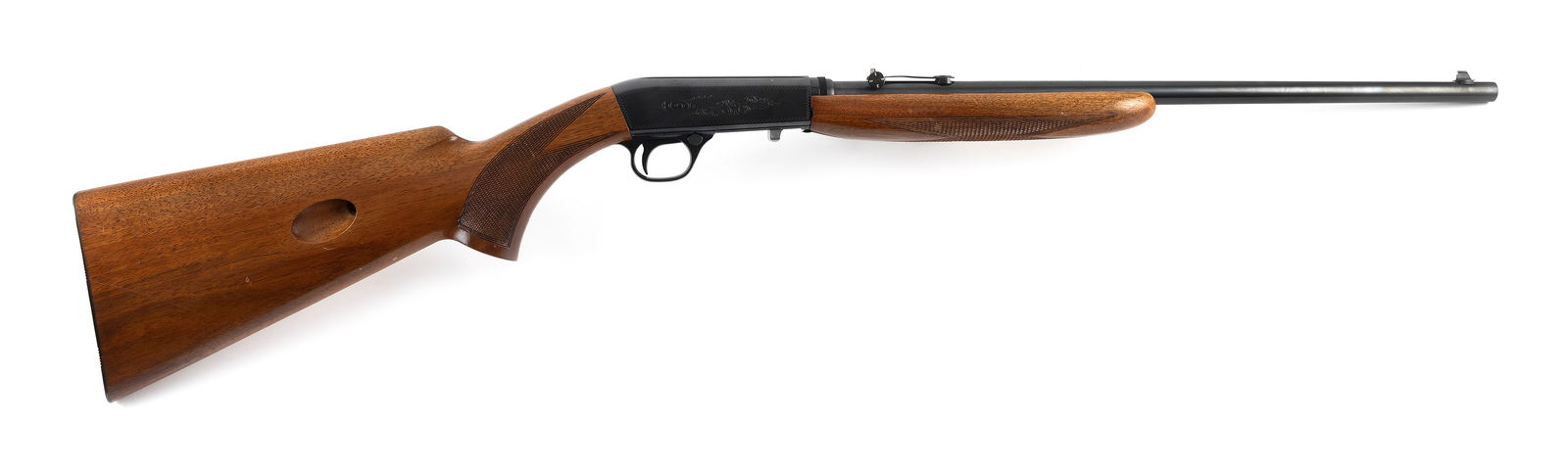 * BROWNING STANDARD GRADE SEMI-AUTOMATIC RIFLE 20th Century Length of barrel 19". Total length 37".: * BROWNING STANDARD GRADE SEMI-AUTOMATIC RIFLE20th Century.22 cal. Made in Belgium. * This gun will only be delivered to holders of a Federal Firearms Dealer's License. Please be aware of license requ