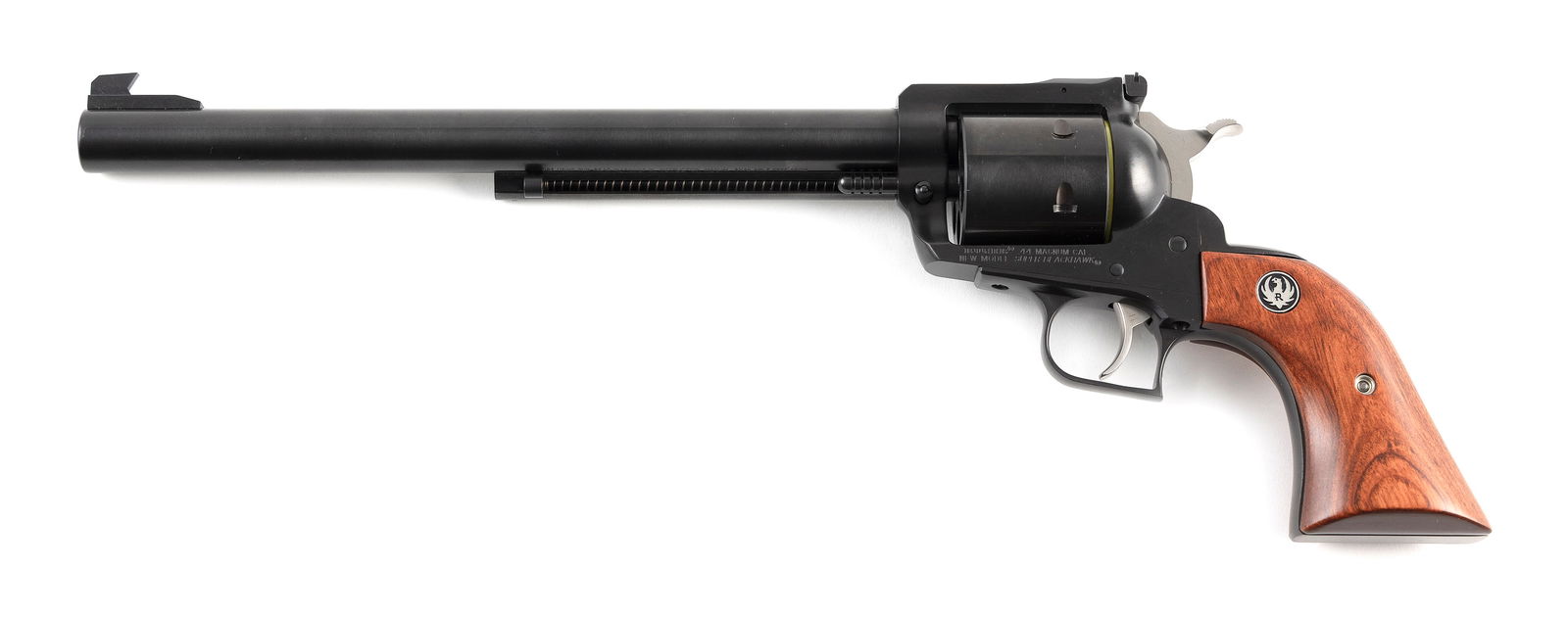 * RUGER NEW MODEL SUPER BLACKHAWK MAGNUM REVOLVER 20th Century Length of barrel 10". Total length: * RUGER NEW MODEL SUPER BLACKHAWK MAGNUM REVOLVER20th Century.44 Magnum, Serial #88-50482. Includes original case.* This gun will only be delivered to holders of a Federal Firearms Dealer's License. P