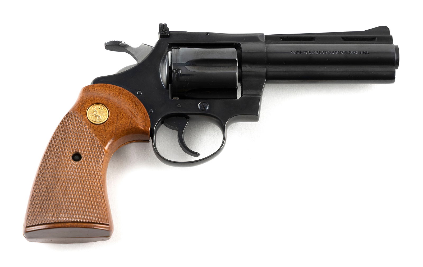 * COLT DIAMONDBACK REVOLVER 20th Century Length of barrel 4". Total length 9".: * COLT DIAMONDBACK REVOLVER20th Century.38 Special, Serial #S85837. Colt wooden grips. Blued finish.* This gun will only be delivered to holders of a Federal Firearms Dealer's License. Please be aware