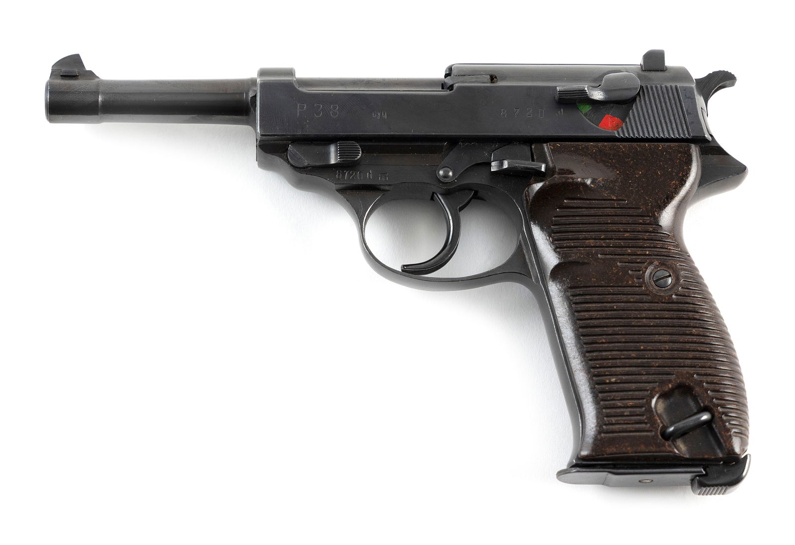 * WALTHER P38 SEMI-AUTOMATIC PISTOL WWII Era Length of barrel 5". Total length 8.5". (1 of 1)