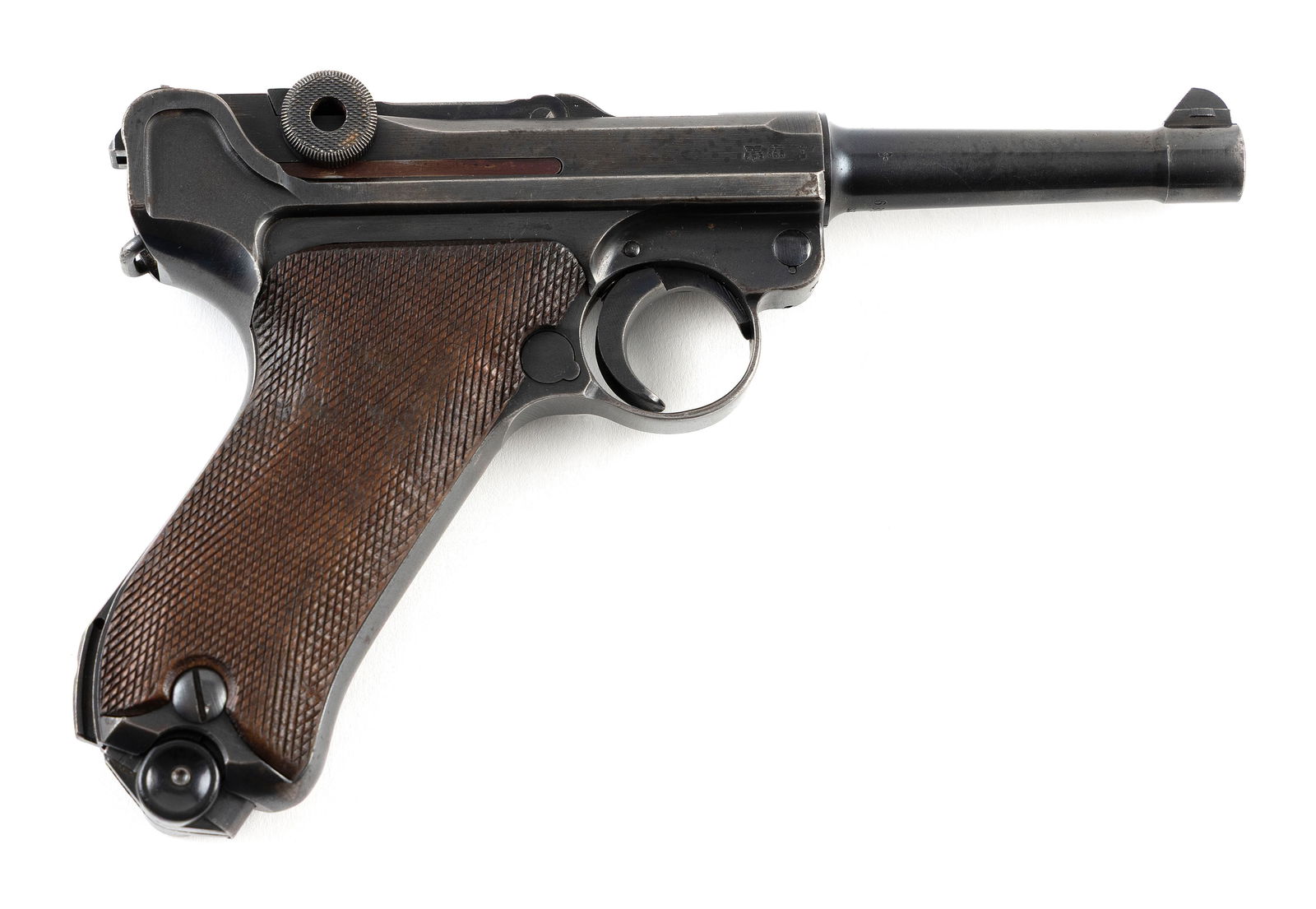 * GERMAN SEMI-AUTOMATIC LUGER WWII Era Length of barrel 4". Total length 8.5". (1 of 1)