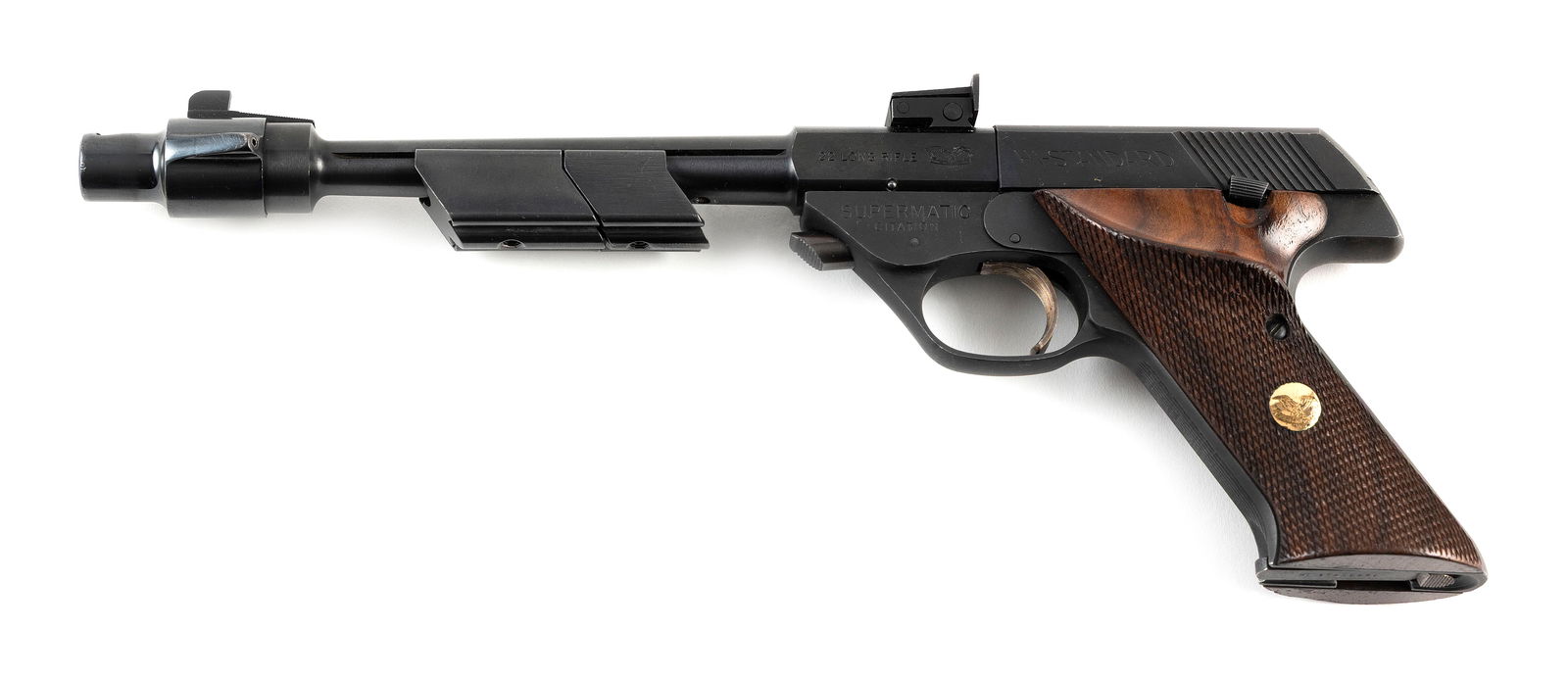* HI-STANDARD SUPERMATIC CITATION MODEL 102 PISTOL 20th Century Length of barrel 7". Total length: * HI-STANDARD SUPERMATIC CITATION MODEL 102 PISTOL20th Century.22 cal., Serial #1089206. Walnut grips.* This gun will only be delivered to holders of a Federal Firearms Dealer's License. Please be awa