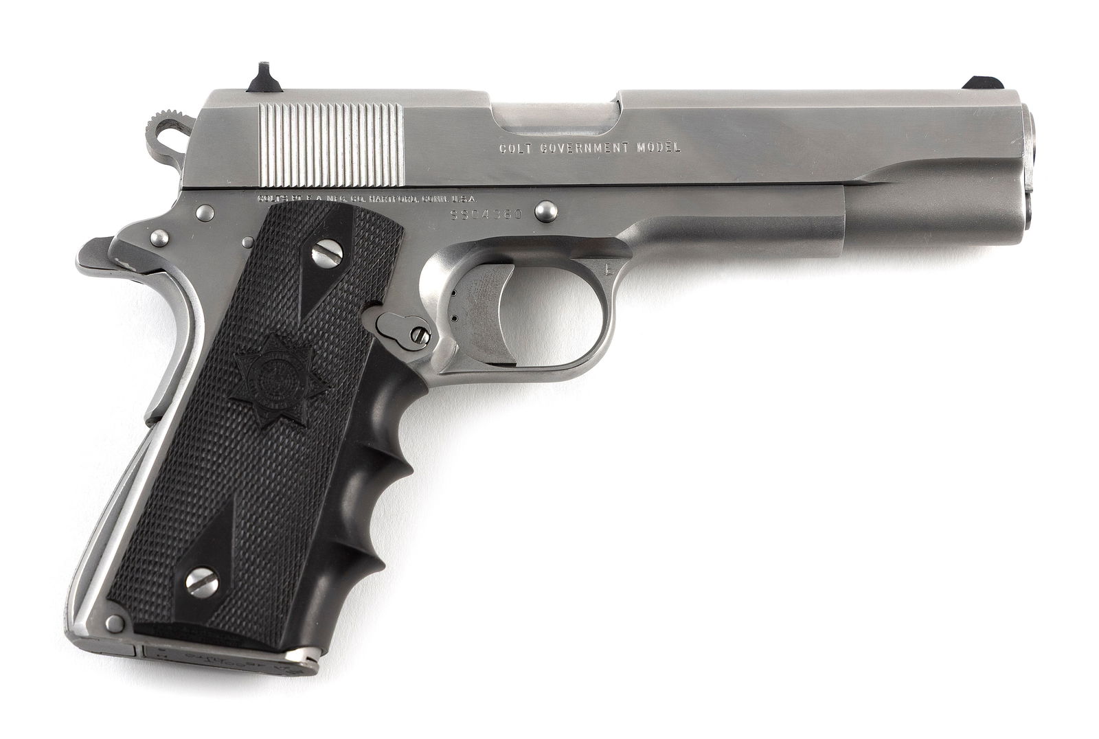 * COLT MK IV SERIES 80 SEMI-AUTOMATIC PISTOL 20th Century Length of barrel 5". Total length 8.5". (1 of 1)