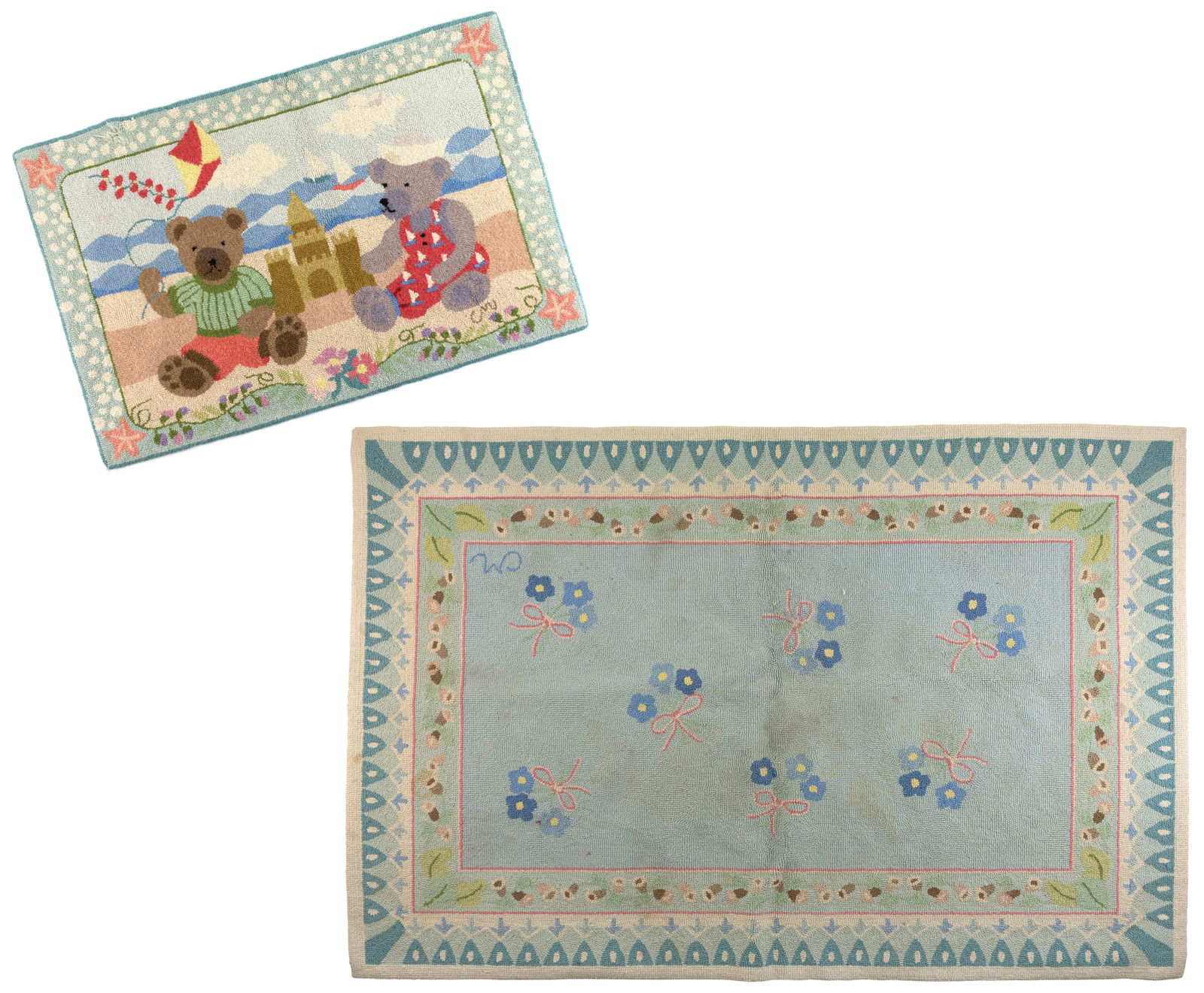 TWO CLAIRE MURRAY HOOKED RUGS 20th Century (1 of 3)