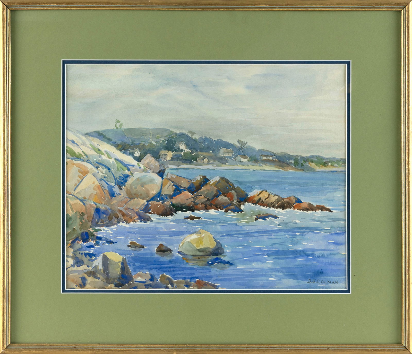 BLANCHE EMILY COLEMAN (Massachusetts, 1874-1959), Two shore scenes., Watercolors on paper, approx. (1 of 4)