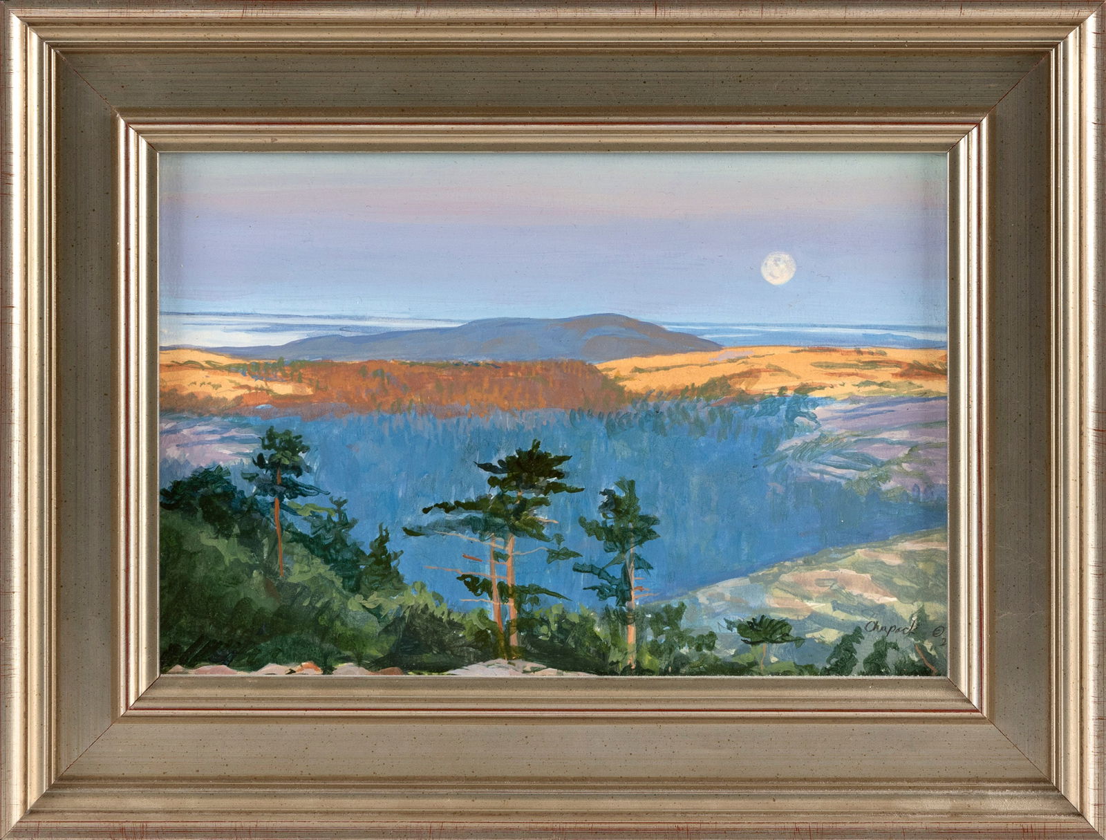 JEANETTE CHUPACK (New York, Contemporary), "Acadia, Maine"., Oil on board, 7" x 10". Framed 11" x (1 of 2)