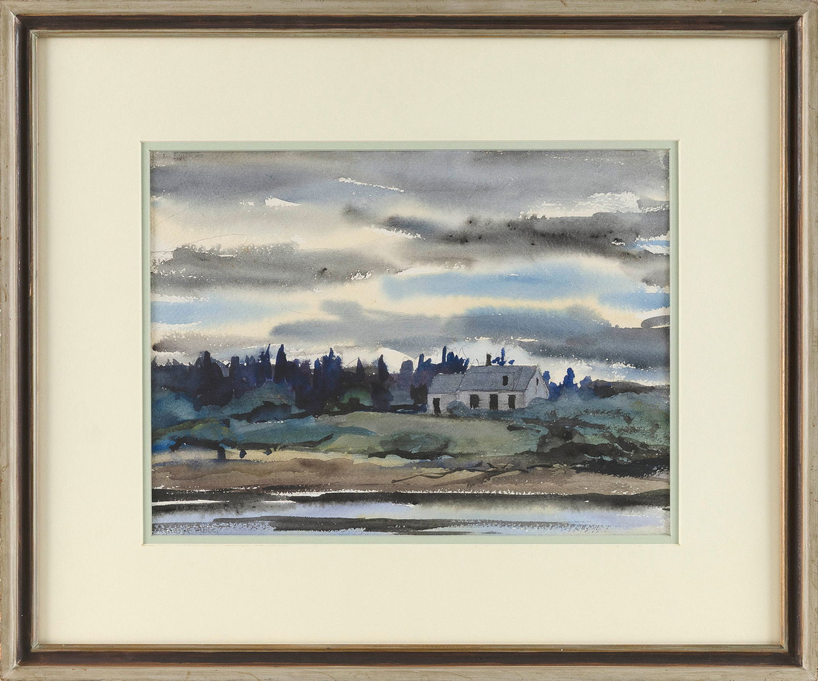 AGNES ANNE ABBOT (Massachusetts/Colorado/Germany, 1897-1992), Maine cottage., Watercolor on paper, (1 of 1)
