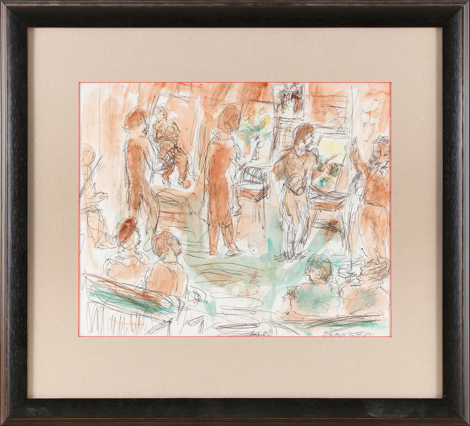 THERESA FERBER BERNSTEIN (New York/Massachusetts, 1891/95-2002), Artists at work., Watercolor on (1 of 2)