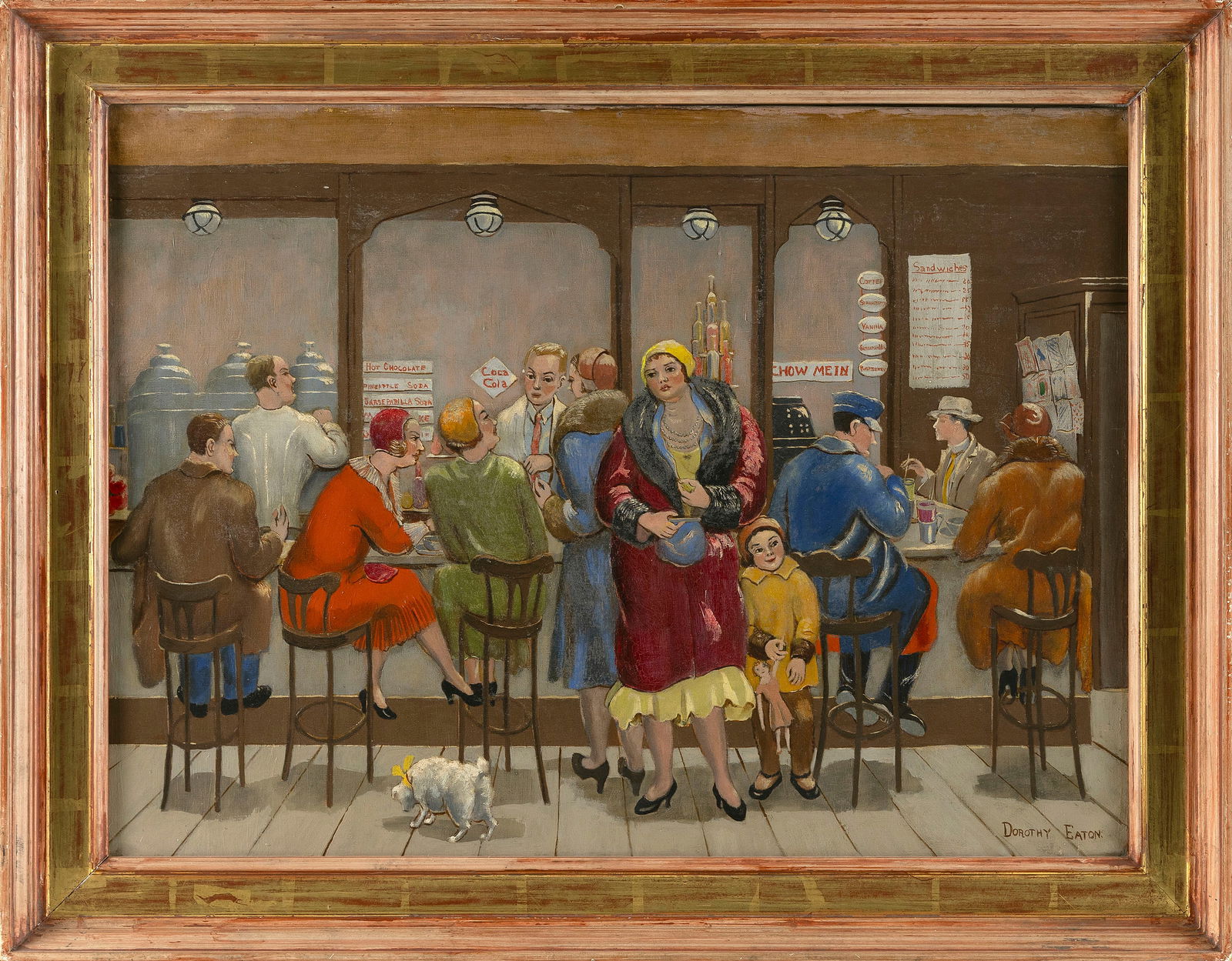 DOROTHY EATON (Massachusetts/New Jersey, 1893-1968), New York City cafe scene, 1931., Oil on canvas, (1 of 1)