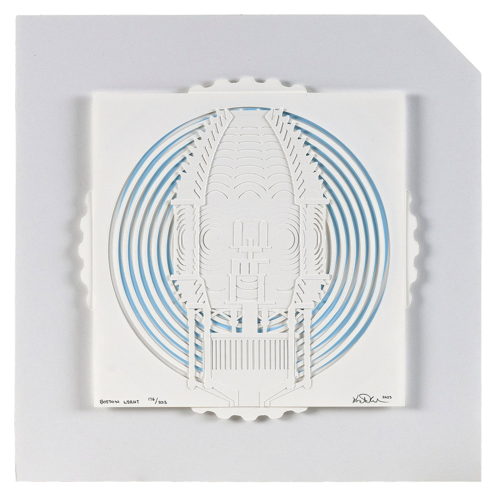 KATE CONLON (Illinois, Contemporary), "Boston Light" kinetic diagram., Cut Yupo paper with (1 of 1)