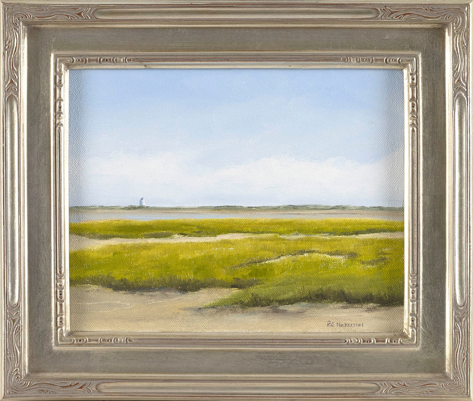 PAT NICKERSON (Massachusetts, Contemporary), "A West End View"., Oil on canvas, 8" x 10". Framed (1 of 1)