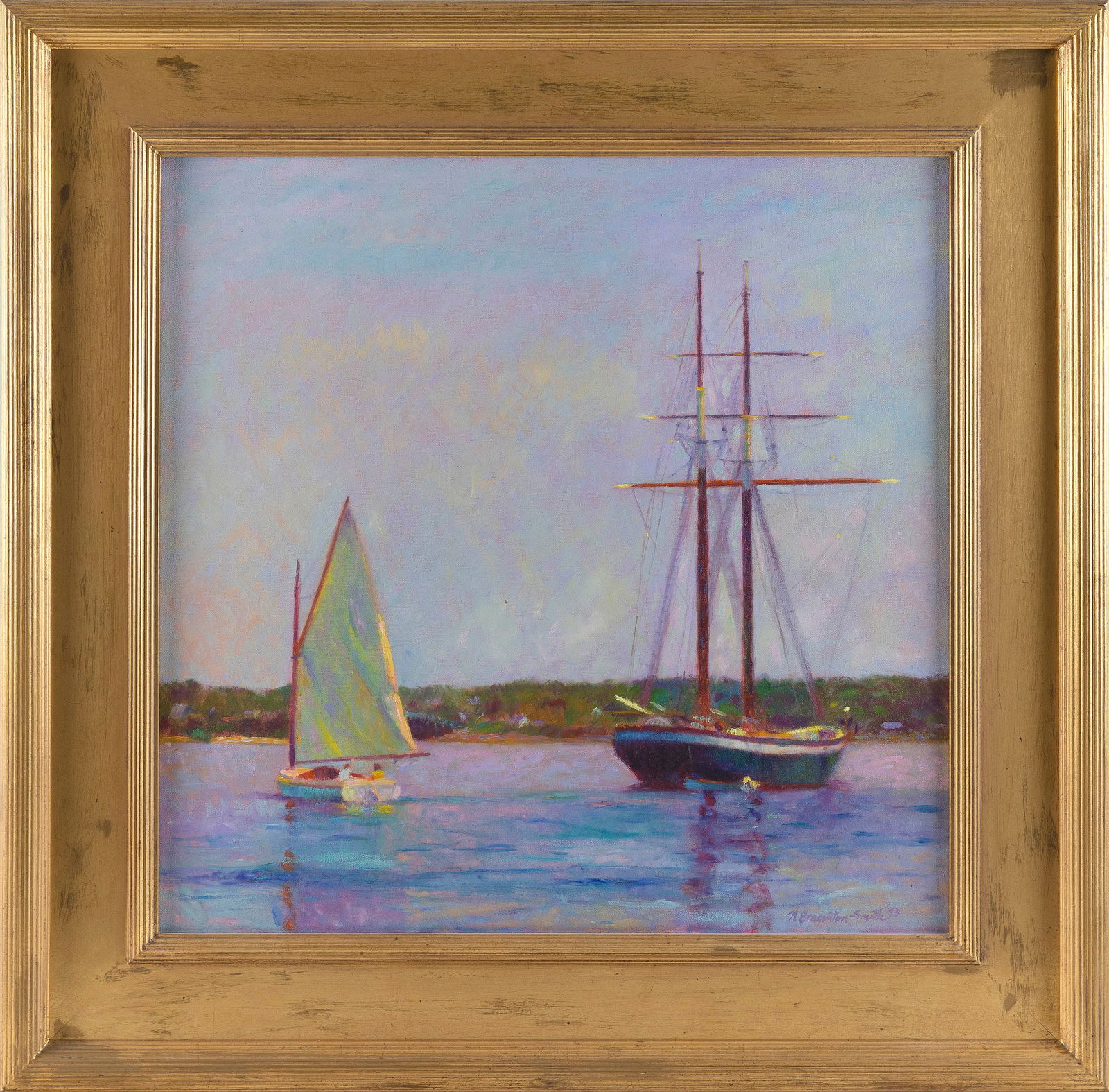 NANCY BRAGINTON SMITH (Massachusetts, 1956-), "View from the Black Dog"., Oil on canvas, 24" x 24". (1 of 1)