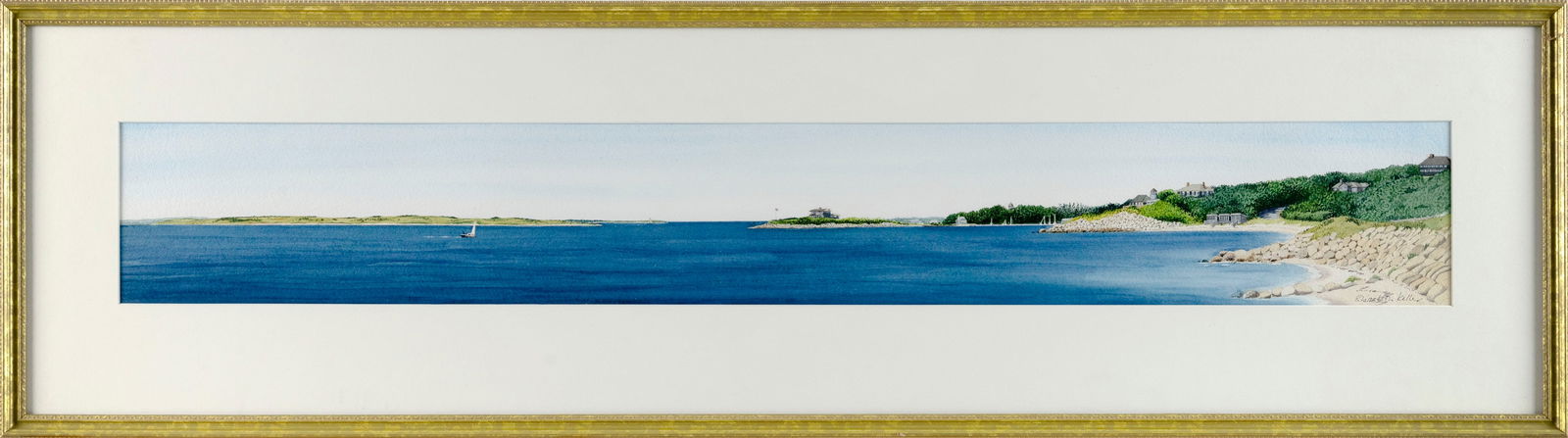 ELIZABETH KELLER (Massachusetts/Hawaii, Contemporary), "From Nobska Light"., Watercolor on paper, (1 of 2)